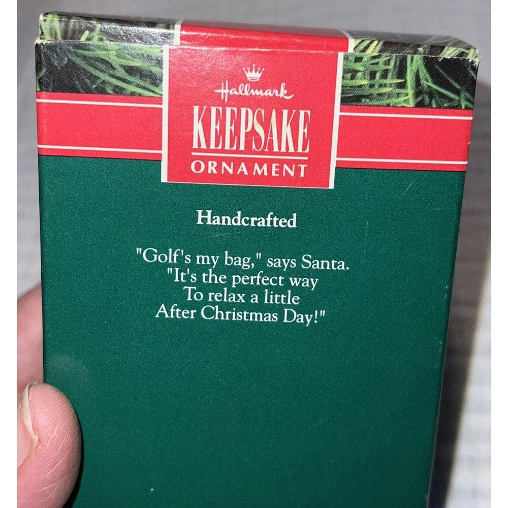 Golf's My Bag 1990 Santa's Says Golf Is A Perfect Way To Relax,Hallmark Ornament